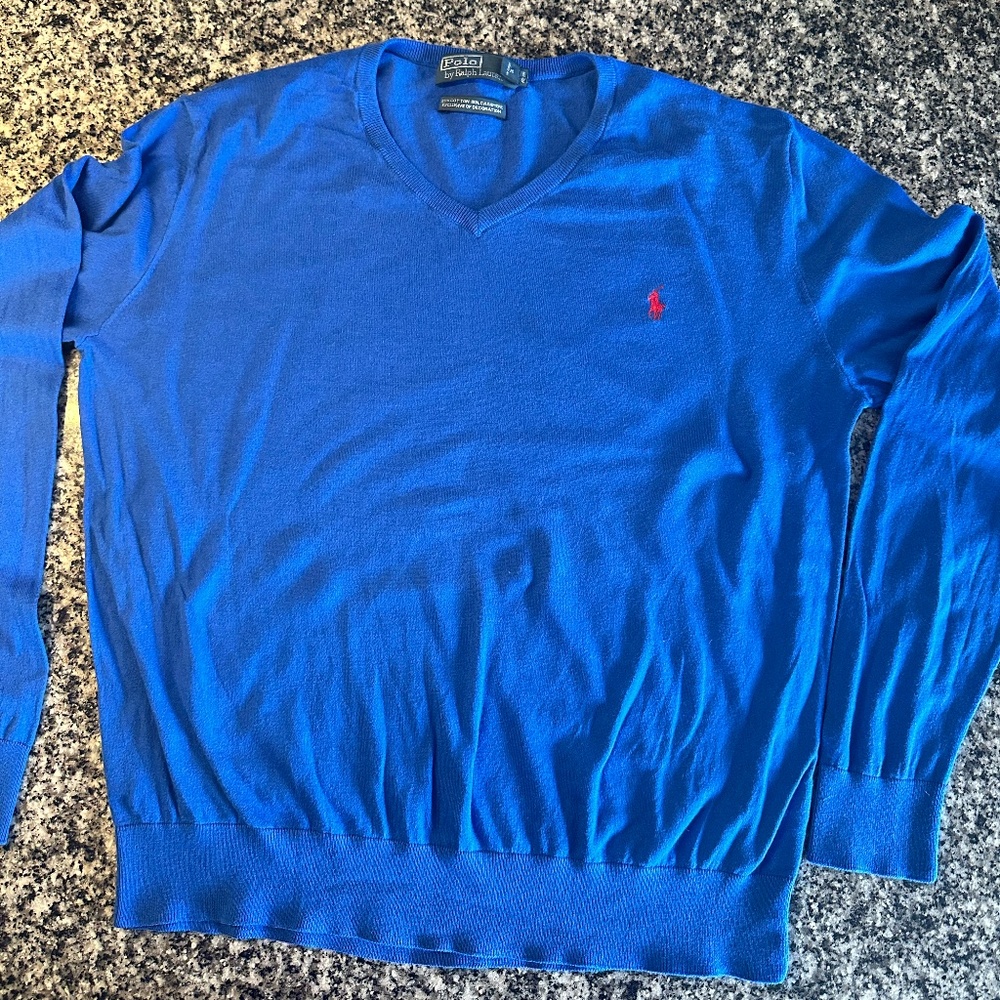 Polo by Ralph Lauren Men's Blue Sweater ~ Cotton / Cashmere ~ XXL